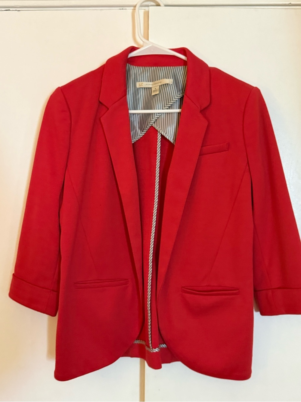 LC Lauren Conrad Red Tailored Blazer Jacket